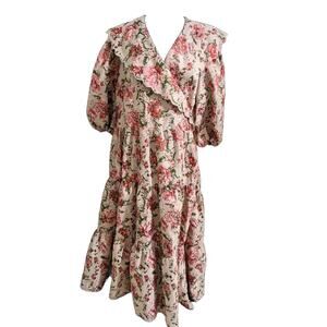 ASOS Floral Maxi Dress - Pink and Cream
